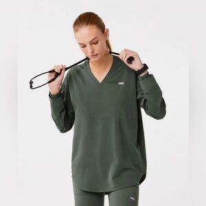 FIGS LIMITED EDITION MOSS GREEN OVERSIZED LONG SLEEVE TUNIC